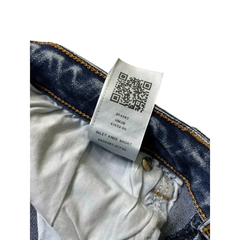 True Religion Riley Knee Length Denim Jean Shorts unisex Size 31 Y2K Boho casual